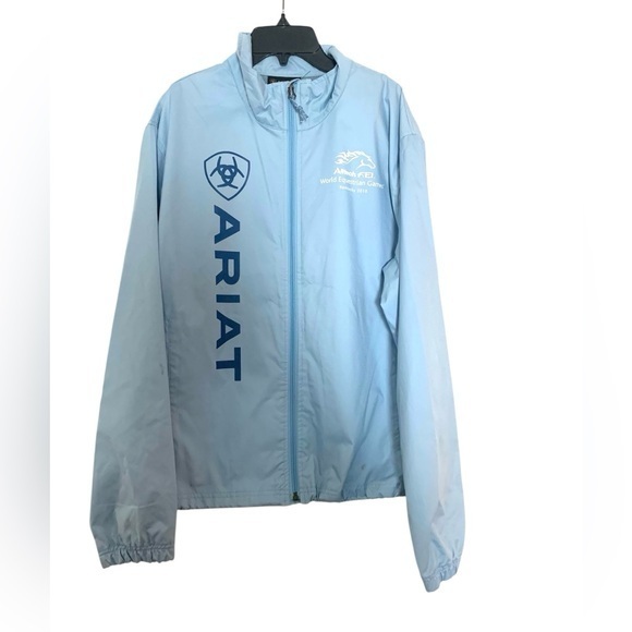 Ariat World Equestrian Games Kentucky 2010 Jacket Coat Windbreaker Blue Medium